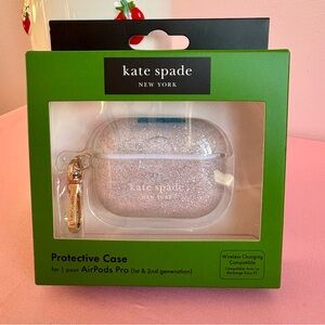 Kate Spade Silver Glitter AirPods Pro Case (1st & 2nd generation) NWT